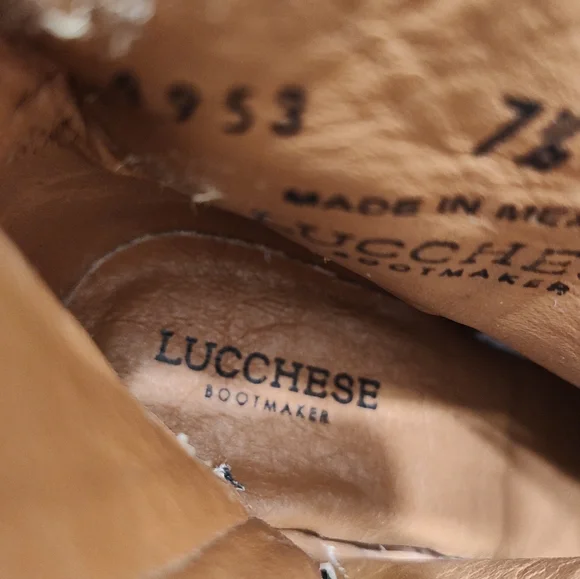 🥰EUC Lucchese Catalina Floral Genuine Leather Distressed Zip Ankle Boots, 7.5 - Picture 14 of 16